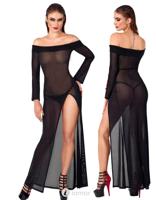 * NOIR handmade Jurk met Glitters en Carmen-halslijn, F2719339