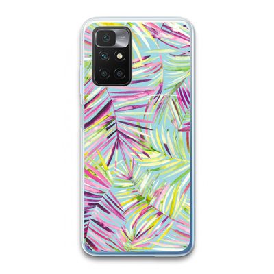 Tropical Palms Blue: Xiaomi Redmi 10 Transparant Hoesje