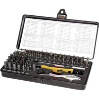 Wiha Micro-Bit-Set 65-tlg.m.Ratsche Schlitz/PH/6-kant in+auß/T/Pen 39971 Bitset Plat, Kruiskop Phillips, Inbus, Binnen-Torx, Pentalobe, Dop (zeskant)