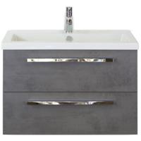 Seville Badmeubelset 80 cm - Beton Antraciet - Keramische Wastafel Wit Djazz