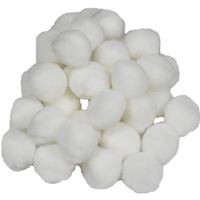 Pompons - 70x - wit - 25 mm - hobby/knutsel materialen - thumbnail