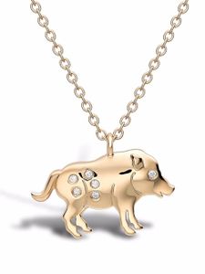 Pragnell pendentif Zodiac cochon en or 18ct orné de diamants