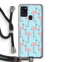 Anything Flamingoes: Samsung Galaxy A21s Transparant Hoesje met koord
