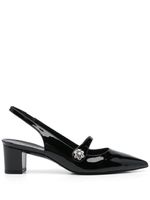 Stuart Weitzman escarpins Stuart Crystal Fleur à bride arrière 50 mm - Noir