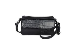 Wimona Schoudertasje / Clutch Croco Leonara Zwart