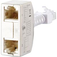 Metz Connect RJ45 Netwerk Y-adapter CAT 5 [2x RJ45-bus - 1x RJ45-stekker] Zilver - thumbnail