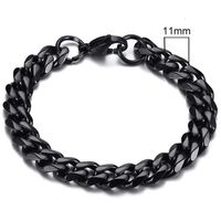 Stalen heren armband LGT JWLS Gourmet schakel Zwart 11mm