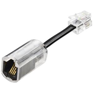 Renkforce Snoerontwarder Adapter [1x RJ10-stekker 4p4c - 1x RJ10-bus 4p4c] 3.00 cm Zwart (transparant)