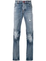 Philipp Plein jean à effet délavé - Bleu