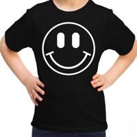 Verkleed T-shirt voor meisjes - smiley - zwart - carnaval - feestkleding voor kinderen - thumbnail