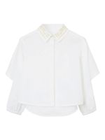 Burberry Kids chemise à détail de cape - Blanc