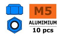 Zelfborgende zeskantmoer M5 "Blauw", Aluminium (10st)