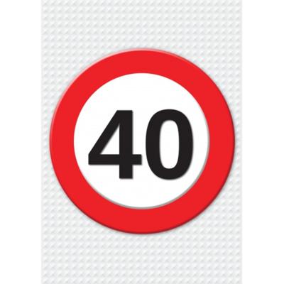 Verjaardag deurposter - 40 jaar - stopbord - 59 x 84 cm - leeftijd feestartikelen Verjaardag deurposter - 40 jaar - stopbord - 59 x 84 cm - leeftijd feestartikelen