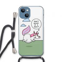 Unicorn: iPhone 13 mini Transparant Hoesje met koord