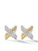 David Yurman puces d'oreilles Petite X en or 18ct serties de diamants