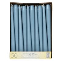 Dinerkaarsen - Mega pack - 50x st - ijsblauw - 25 cm - Gotisch - kandelaarkaarsen