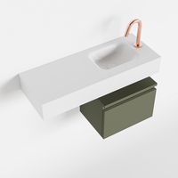 Toiletmeubel Mondiaz Andor | 80 cm | Meubelkleur Army | Lex vrijhangend wastafel Talc Rechts | 1 kraangat