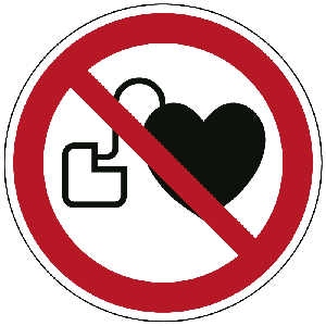 Verbod voor personen met pacemaker - Ø 150 mm - Kunststof bord
