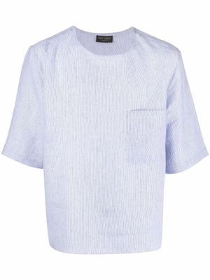 Dell'oglio t-shirt en lin à manches courtes - Bleu