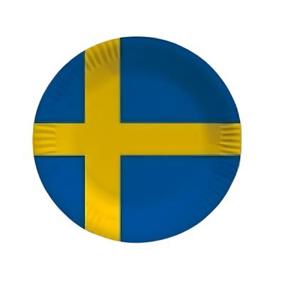 Zweden vlag borden -10x - 23 cm - Zweedse wegwerp feestbordjes - versiering Landen Zweden vlag borden -10x - 23 cm - Zweedse wegwerp feestbordjes - versiering Landen