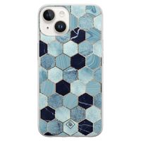 iPhone 14 siliconen hoesje - Blue cubes