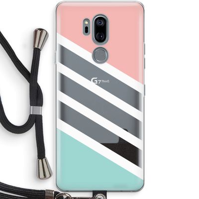 Strepen pastel: LG G7 Thinq Transparant Hoesje met koord