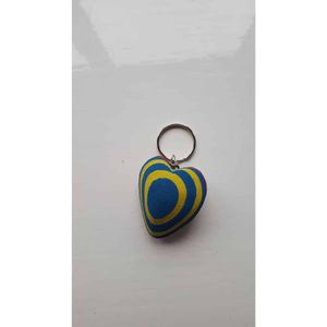 Hartvormige Sleutelhanger Blauw/Geel