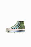 Hoge sneakers met plateauzool, patch en borduursels - MATERIAL FINISHES - 40