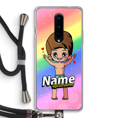 Chibi Maker man: OnePlus 8 Transparant Hoesje met koord