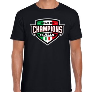 We are the champions Italia / Italie supporter t-shirt zwart voor heren