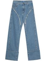 Mugler mid-rise straight-leg jeans - Bleu - thumbnail