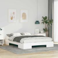 Bedframe met opslag Wit 160 x 200 cm Massief grenenhout