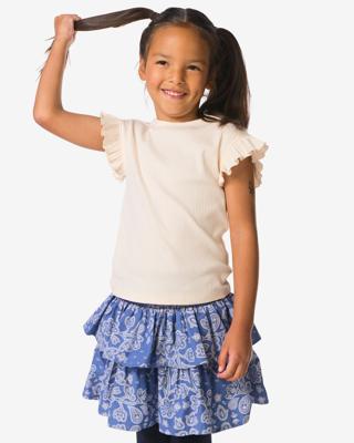 HEMA Kinder T-shirts rib bloemen - 2 stuks ecru (ecru)