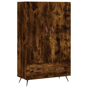 vidaXL Hoge kast 69,5x31x115 cm bewerkt hout gerookt eikenkleurig