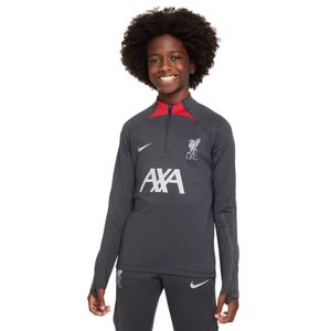 Nike Liverpool Strike Trainingstrui 1/4-Zip 2023-2024 Kids Donkergrijs Grijs Rood