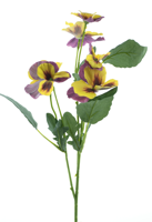 Pansy spray yellow 65 cm kunstbloem - Nova nature