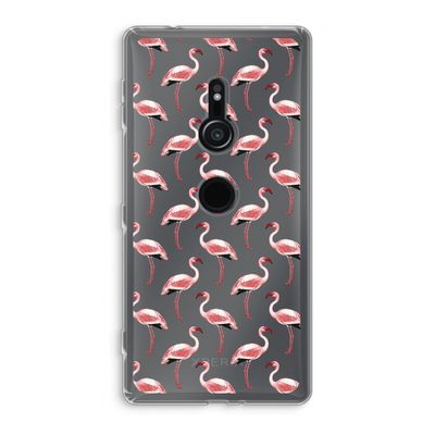 Flamingoprint groen: Sony Xperia XZ2 Transparant Hoesje