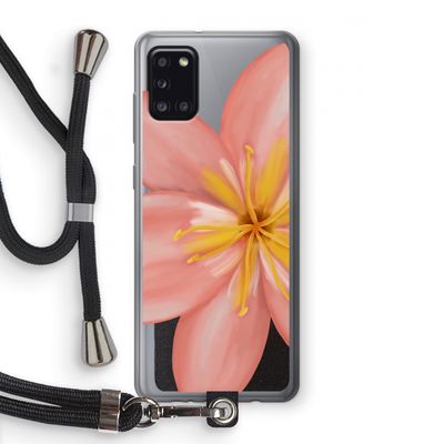 Pink Ellila Flower: Samsung Galaxy A31 Transparant Hoesje met koord