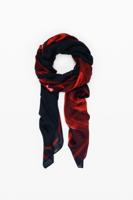 Rechthoekige bloemen sjaal - BLACK - U