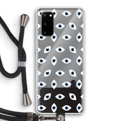 Eyes pattern: Samsung Galaxy S20 Transparant Hoesje met koord