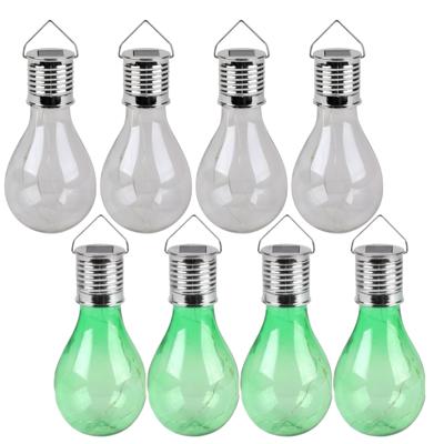 Solar sfeer tuin hanglamp - 8x stuks - groen en wit - kunststof - 15 cm