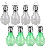 Solar sfeer tuin hanglamp - 8x stuks - groen en wit - kunststof - 15 cm