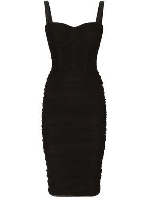 Dolce & Gabbana robe mi-longue à épaules dénudées - Noir
