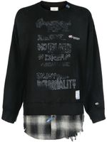 Maison MIHARA YASUHIRO sweat en coton à effet usé - Noir - thumbnail