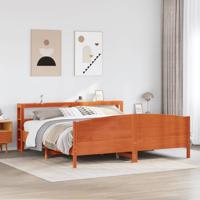 Bedframe zonder matras massief grenenhout wasbruin 180x200 cm