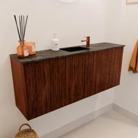 Toiletmeubel Mondiaz Joya Dlux | 100 cm | Meubelkleur Ruby | Faye wastafel Lava Wasbak Midden | 1 kraangat