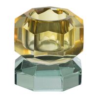 Dinerkaarshouder kristal 2-laags - oker/groen - 4x4x4 cm - thumbnail