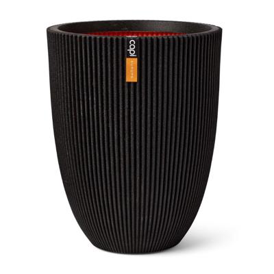 Vaas elegant Groove H46 cm zwart - Capi europe