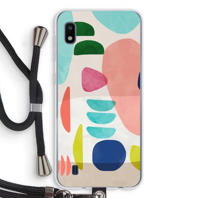 Bold Rounded Shapes: Samsung Galaxy A10 Transparant Hoesje met koord