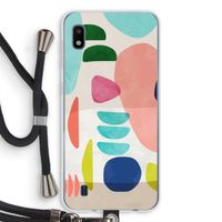Bold Rounded Shapes: Samsung Galaxy A10 Transparant Hoesje met koord